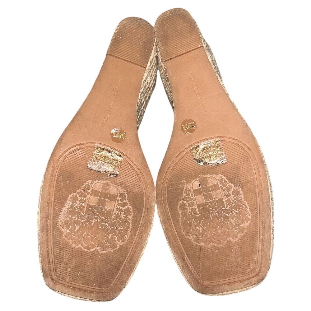 Vince Camuto Mesteria Black Leather Espadrille 3" Wedge Sandals 7 - Picture 6 of 9